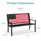 Best Choice Products Indoor Outdoor Steel Garden Bench w/ American Flag Backrest, 790lb Capacity